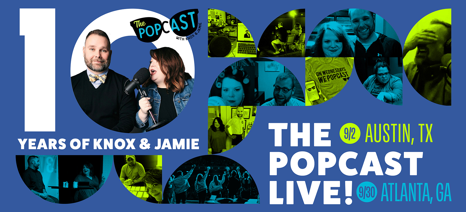 the popcast live header